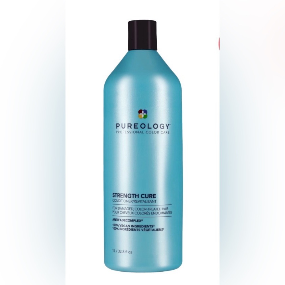 Pureology Strength Cure Conditioner - Light Blue Liter Bottle 33.8 oz.New w/seal